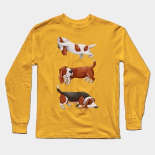 Cute Basset Hound. Funny dogs. Long Sleeve T-Shirt